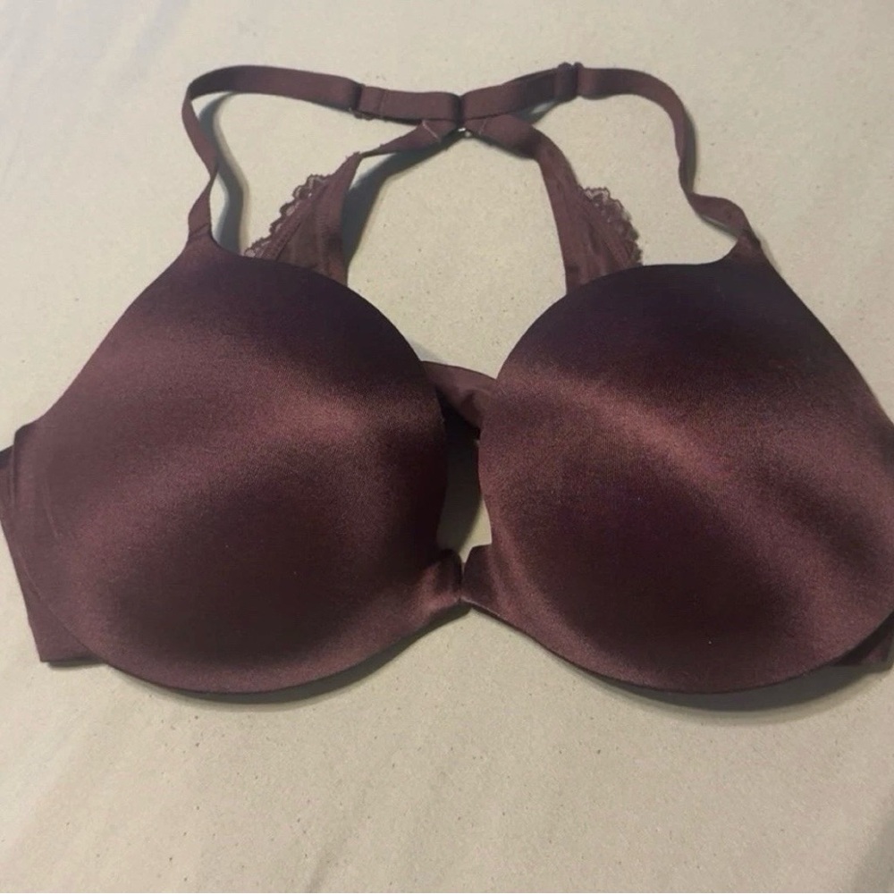 La SENZA 38C Body Kiss Padded Lift Underwire Push Up Bra Lace Burgundy NWOT